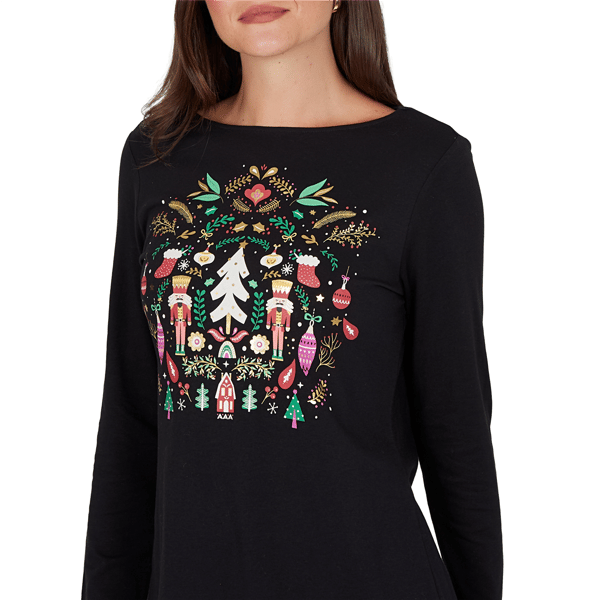 Petite Ruby Rd. Happy Holidays Nutcracker Scenic Tee