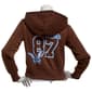 Juniors No Comment Front & Back Foil Screen Zip Up Hoodie-Chestnt - image 3