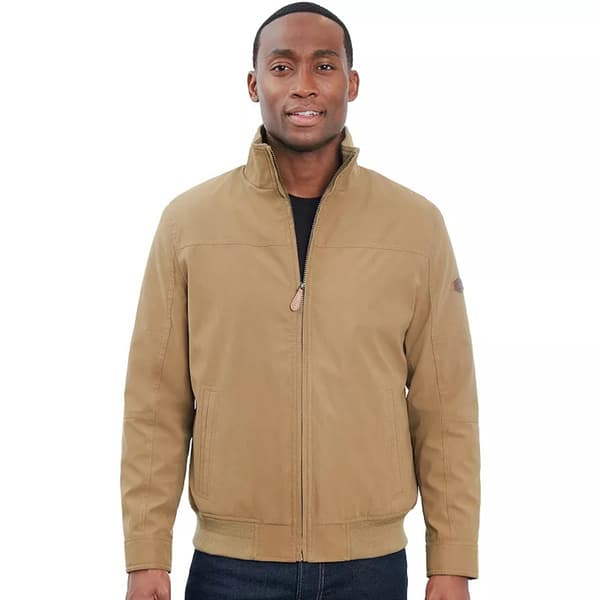 Mens London Fog Microfiber Bomber Jacket with Sherpa Lining - image 