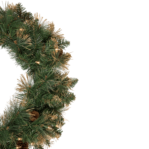 Northlight Pre-Lit Glittered Yorkshire Pine Christmas Wreath