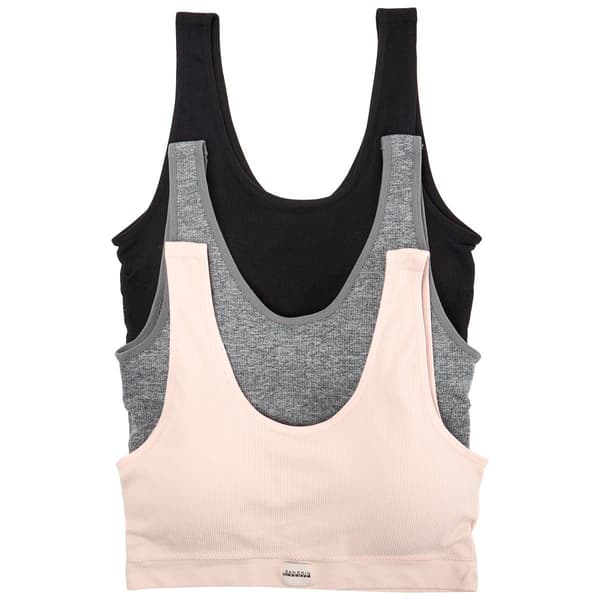Womens Danskin 3pk. Seamless Two Tone Rib Bralette DS2106-3PKAP - image 