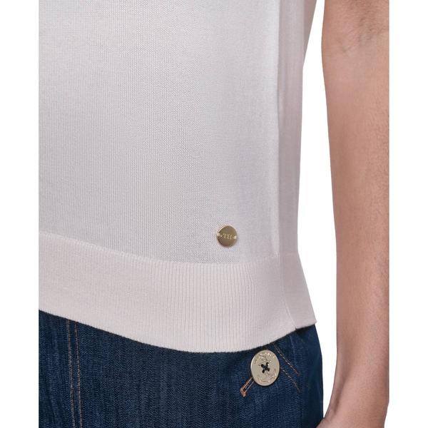 Womens Tommy Hilfiger Short Sleeve Mock Neck Solid Sweater