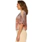 Womens Democracy Short Sleeve Bubble Hem Tropical Blouse - image 3