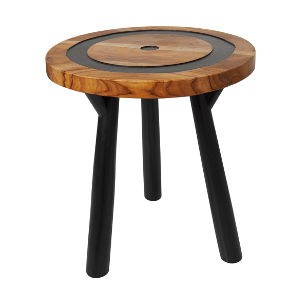 9th & Pike® Modern Brown Teak Wood End Table