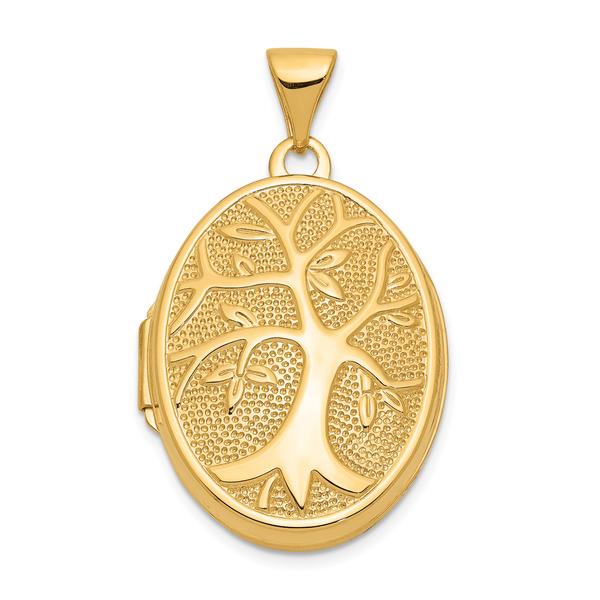 Gold Classics 14kt. Gold 21x16mm Oval Tree Locket - image 