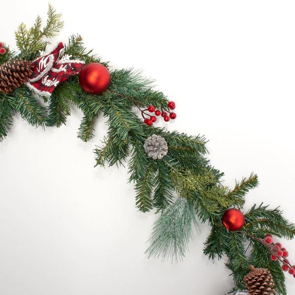 Snowflake/Ball Ornaments/Berries/Pine Cones/Ribbon Garland - image 