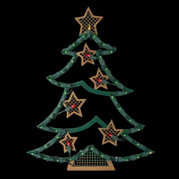 Northlight Seasonal Christmas Tree with Stars Window Silhouette
