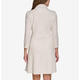 Womens Tommy Hilfiger Long Sleeve Boucle Fit & Flare Dress