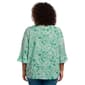 Plus Size Notations 3/4 Ruffle Sleeve Keyhole Neck Paisley Blouse - image 2