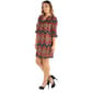 Plus Size 24/7 Comfort Apparel 3/4 Sleeve Print Shift Dress - image 3