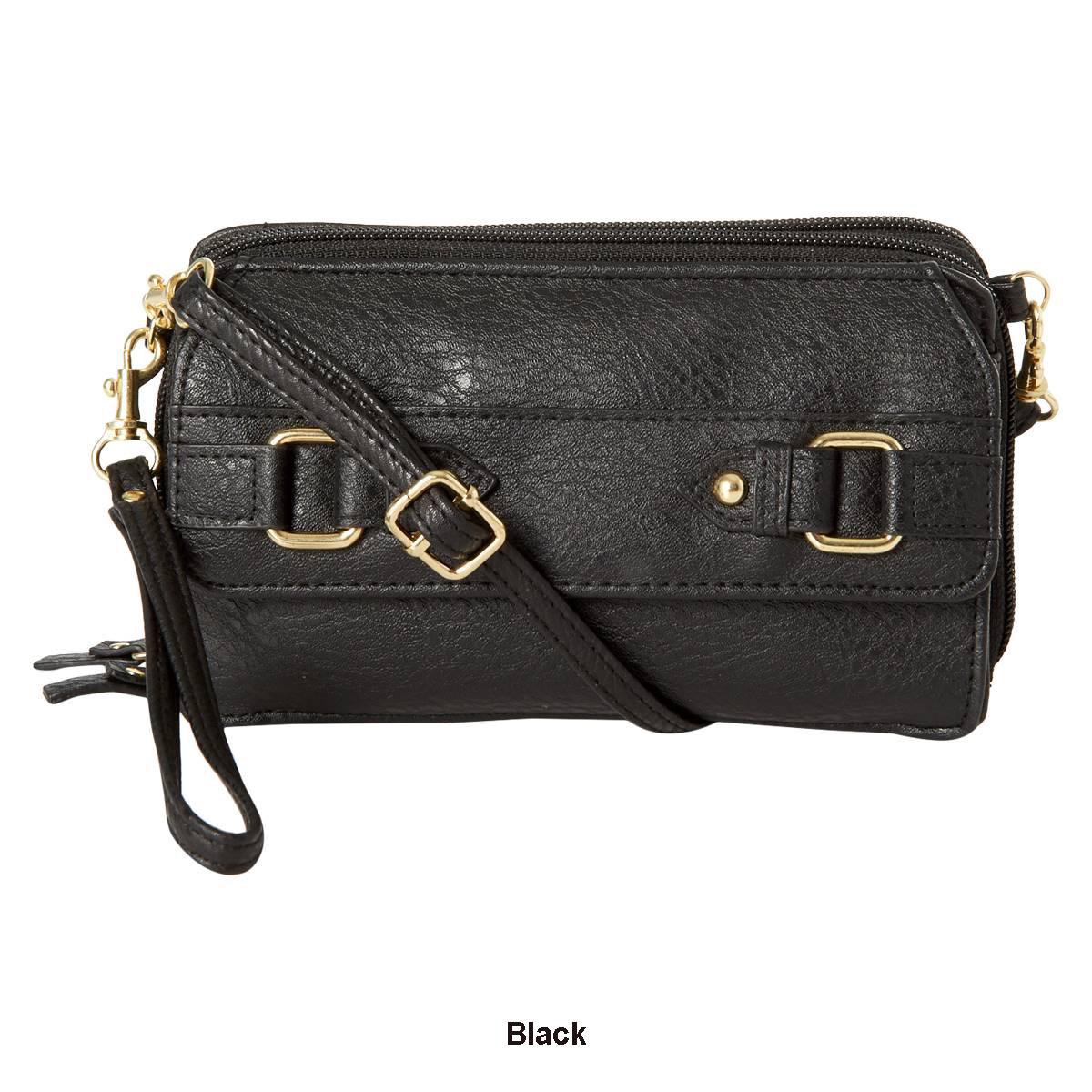Womens Bueno Buckle Flap Elephant Pebble Wallet On a String