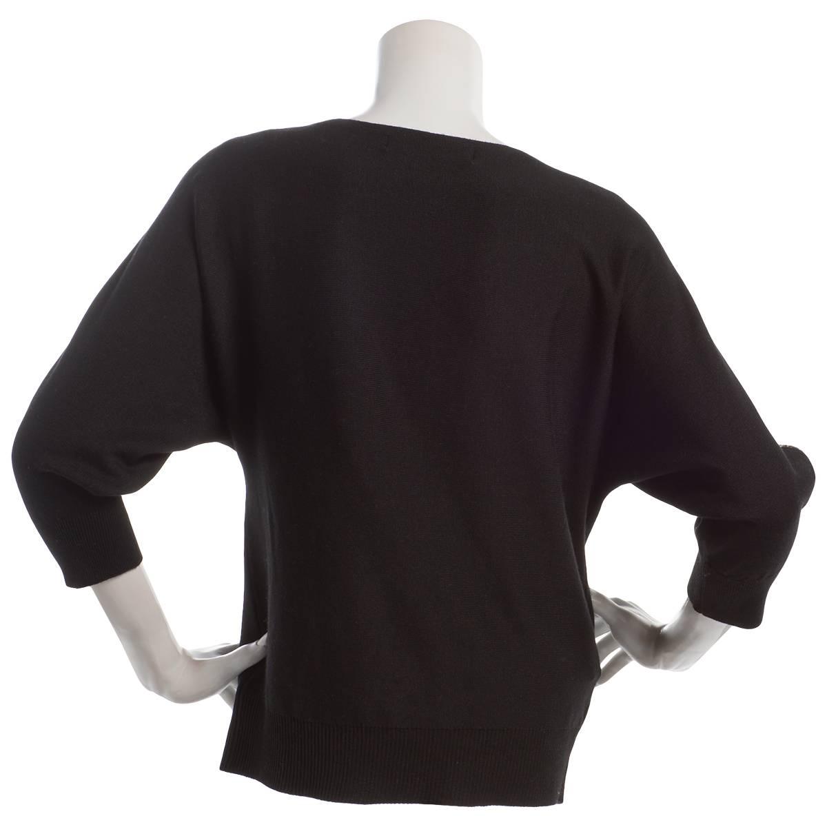 Womens Love Scarlet 3/4 Dolman Sleeve Glitter Tape Sweater