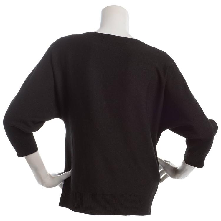 Womens Love Scarlet 3/4 Dolman Sleeve Glitter Tape Sweater