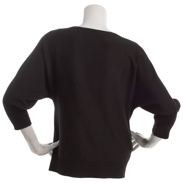 Womens Love Scarlet 3/4 Dolman Sleeve Glitter Tape Sweater