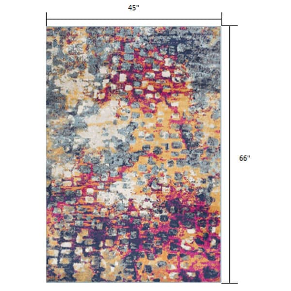 9th & Pike&#174; Teal & Gold Abstract Rectangular Area Rug