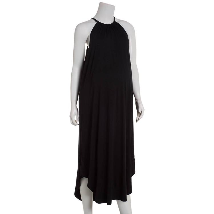 Womens Due Time Solid Hater Neck Shift Dress