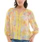 Womens Zac & Rachel 3/4 Sleeve Patchwork Floral Eyelet Blouse - image 1