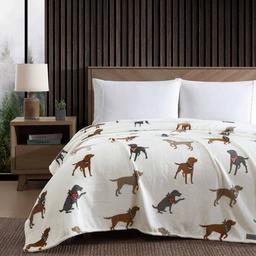 Eddie Bauer Dogs With Scarves Plush-Fleece Blanket