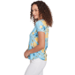 Womens Emaline Key Items Short Sleeve V-Neck Floral Garden Tee - image 4