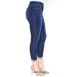 Womens Royalty No Muffin Top Two Button Roll Cuffed Jeans