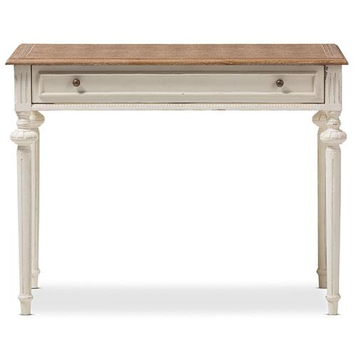 Baxton Studio Marquetterie Oak & Whitewash Writing Desk