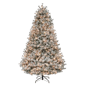 Puleo International 7.5ft. Pre-Lit Flocked Spruce Christmas Tree - image 1