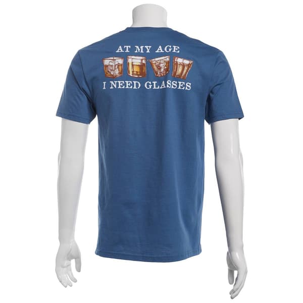 Mens I Need Glasses Short Sleeve Tee - Indigo Blue