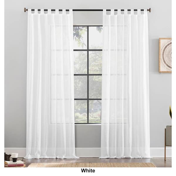 Avnia Open Weave Tab Top Panel Curtains