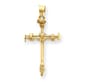 Unisex Gold Classics(tm) 14kt. Polished Nail Cross Pendant - image 1