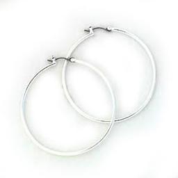 Nine West Large Silver-Tone Hoop Earrings