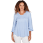 Plus Size Ruby Rd. California Dreaming V-Neck Polka Dot Puff Pri - image 1