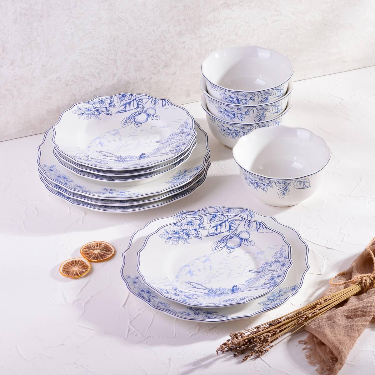 222 Fifth Eliza Hudson Valley Background 12pc. Dinnerware Set