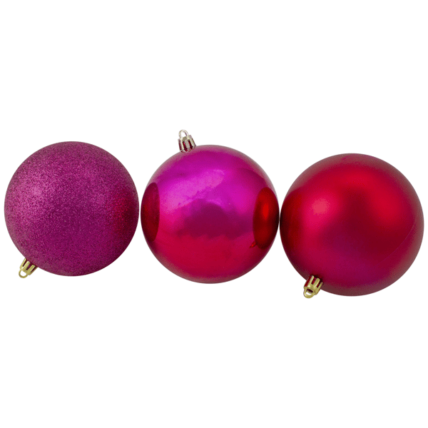 Northlight 12ct 4-Finish Shatterproof Christmas Ball Ornaments