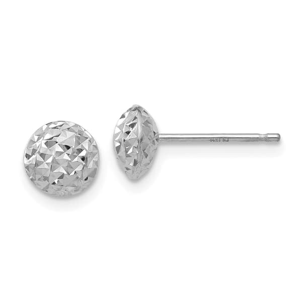 Gold Classics&#40;tm&#41; 14kt. White Gold 6mm Circle Puff Earrings - image 