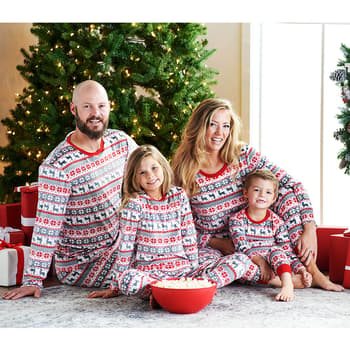 PJ s Presents Holiday Fair Isle Jogger Family Pajama Set