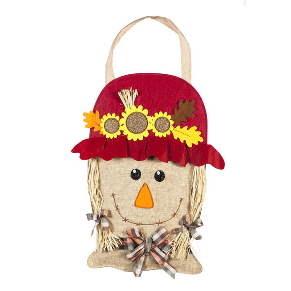 Evergreen Mrs. Scarecrow Door Decor - image 