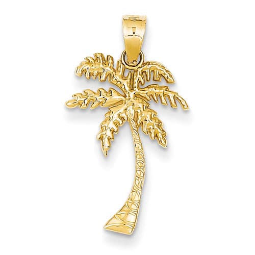 Unisex Gold Classics&#40;tm&#41; 14k. Mini Palm Tree Pendant - image 