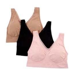 Plus Size Kathy Ireland Stylish 3pk. Comfort Bralettes 3PKBRA738