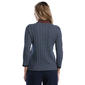 Womens Rafaella® 3/4 Sleeve Color Block Stripe Polo Sweater - image 2