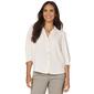 Womens Democracy Elbow Sleeve Woven Snap Button Down - image 1
