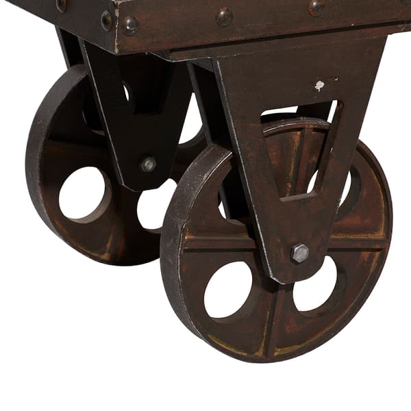 9th & Pike&#174; Industrial Wood and Metal Vintage Bench Cart