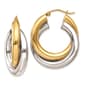 Gold Classics(tm) 14kt. Two-Tone 28x8mm Hoop Earrings - image 1