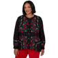 Plus Size Ruby Rd. Mysterious Romance Dramatic Floral Blouse - image 1