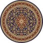 Tayse Sensation Kirsten Navy Damask Round Area Rug - 5'3 - image 1