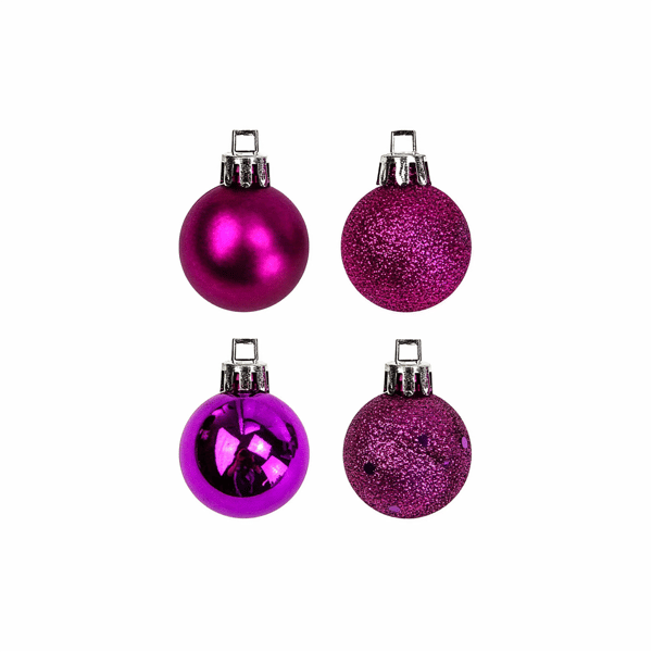 Northlight 18ct. Magenta Pink 4-Finish Christmas Ball Ornaments