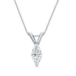 Parikhs 14kt. White Gold Marquise Diamond Pendant Necklace