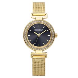 Womens Ellen Tracy Gold-Tone Crystal Bezel Mesh Watch - ET5460GD