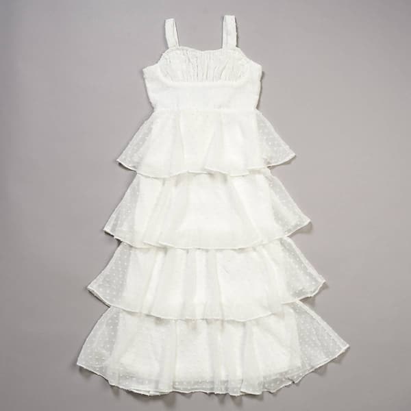 Girls (7-16) Rare Editions Chiffon Clip Dot Maxi Dress