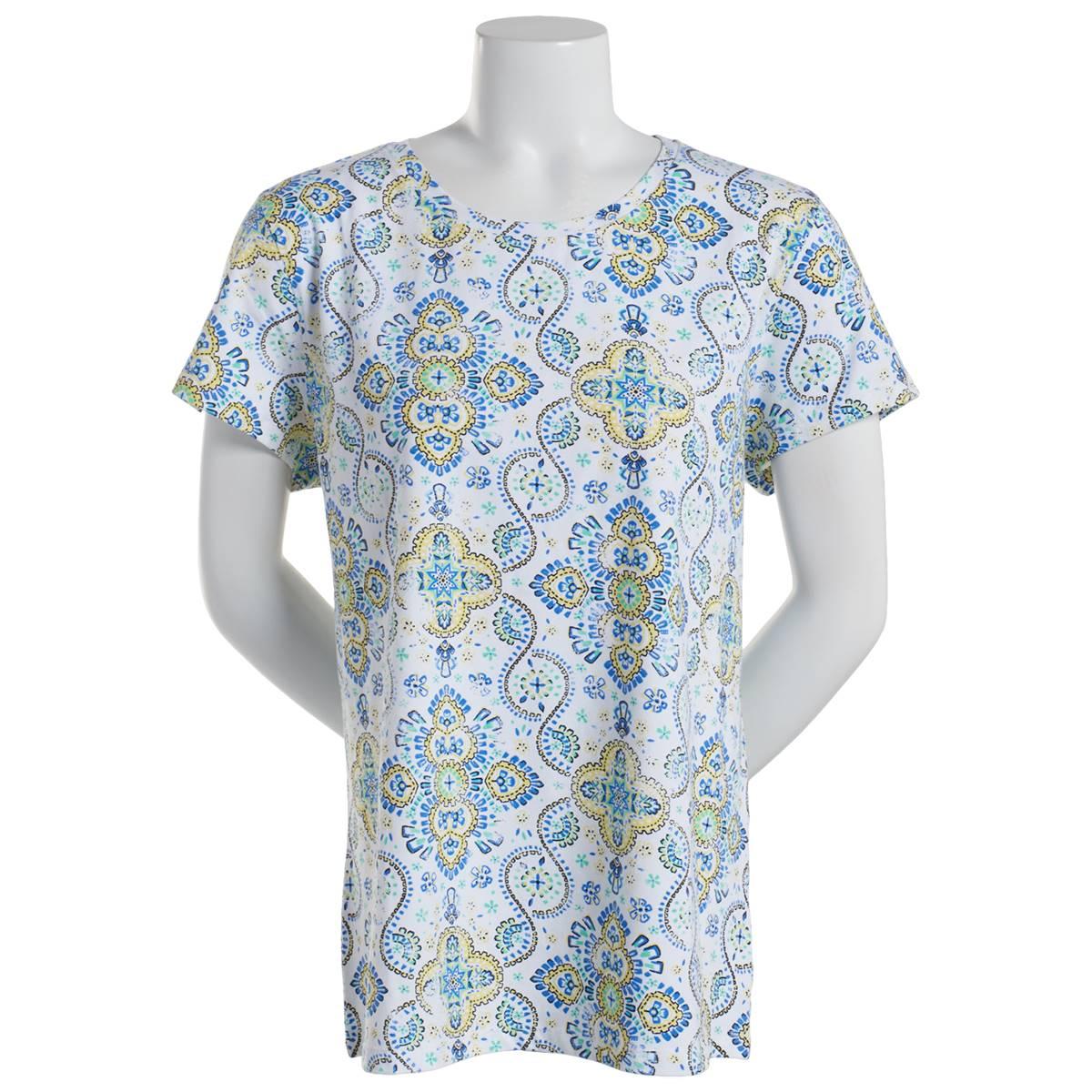 Plus Size Preswick & Moore Short Sleeve Tile Tee - Boscov's