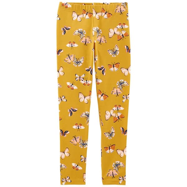 Girls Carter's&#40;R&#41; Butterfly Print Leggings - Yellow - image 
